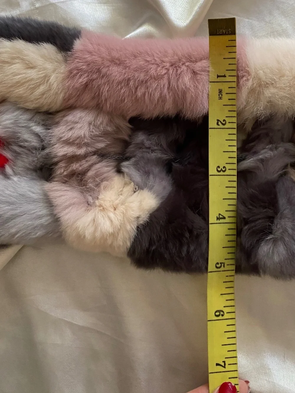 Vintage y2k Multicolor Rabbit Fur Scarf Boho Unique
